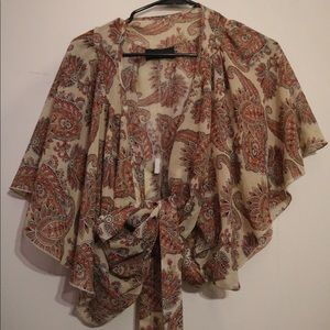 Paisley tie front top